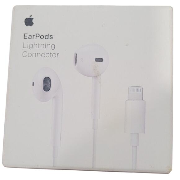 Apple EarPods with Lightning Connector, Wired Earbuds with Built-in Remote & Mic - Picture 1 of 6